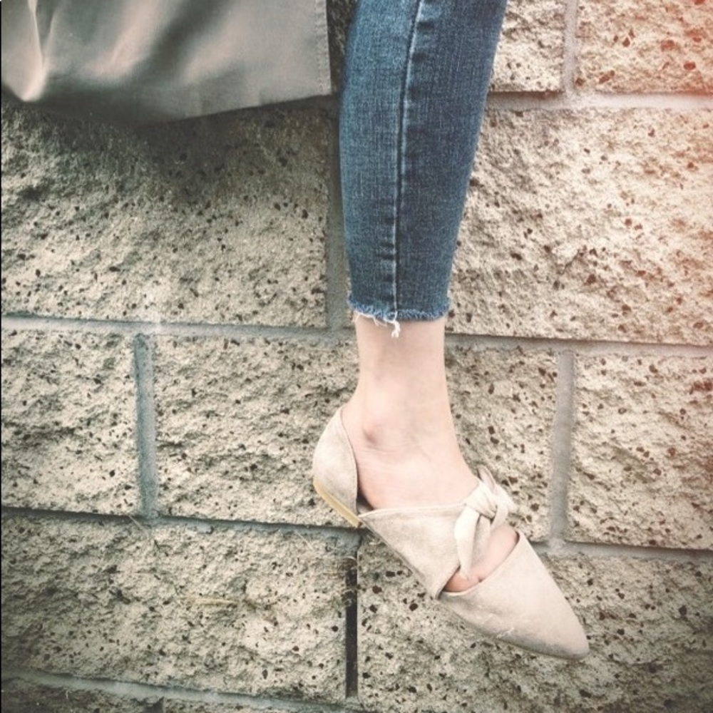 Taupe Bow Tie Flats
